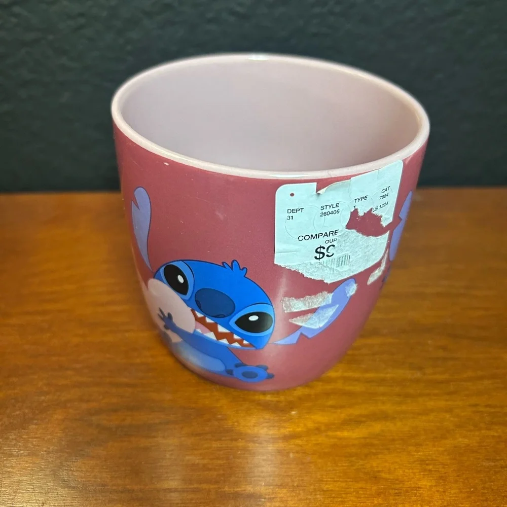 Disney Stitch Pink Heart Mug with Heart NWT
